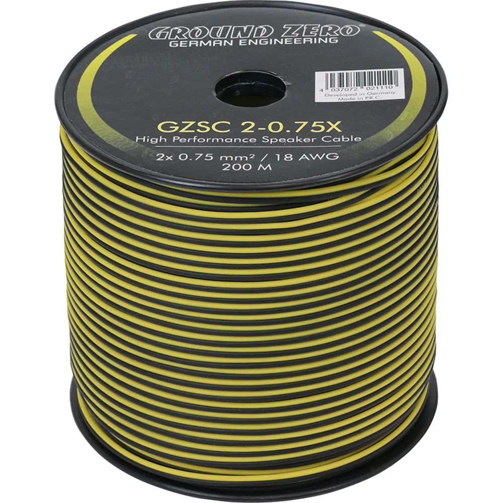 Φωτογραφία προϊόντος: GROUND ZERO Καλώδιο ηχείων 2X0.75mm² /18 AWG (200m) - GZSC 2-0.75X
