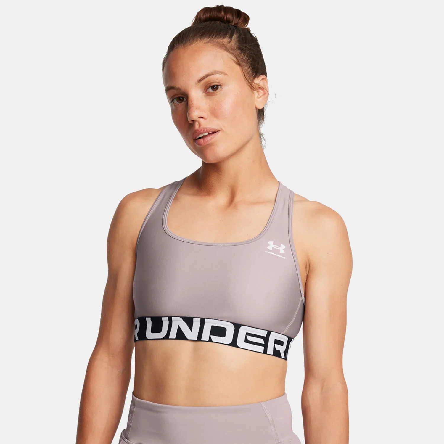 Φωτογραφία προϊόντος: UNDER ARMOUR HEATGEAR ARMOUR MID BRANDED SPORTS BRA ΓΚΡΙ