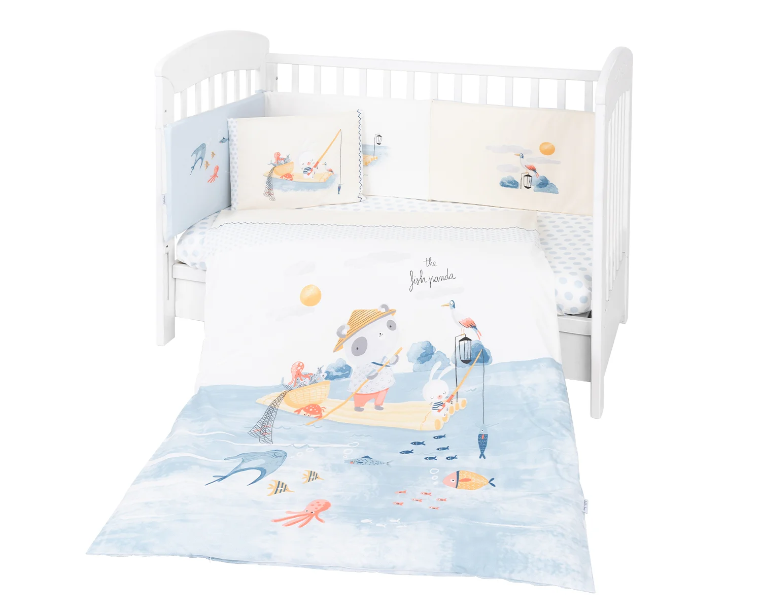 Φωτογραφία προϊόντος: Kikka Boo - Bedding set 6pcs 60/120 The Fish Panda - 41101060066