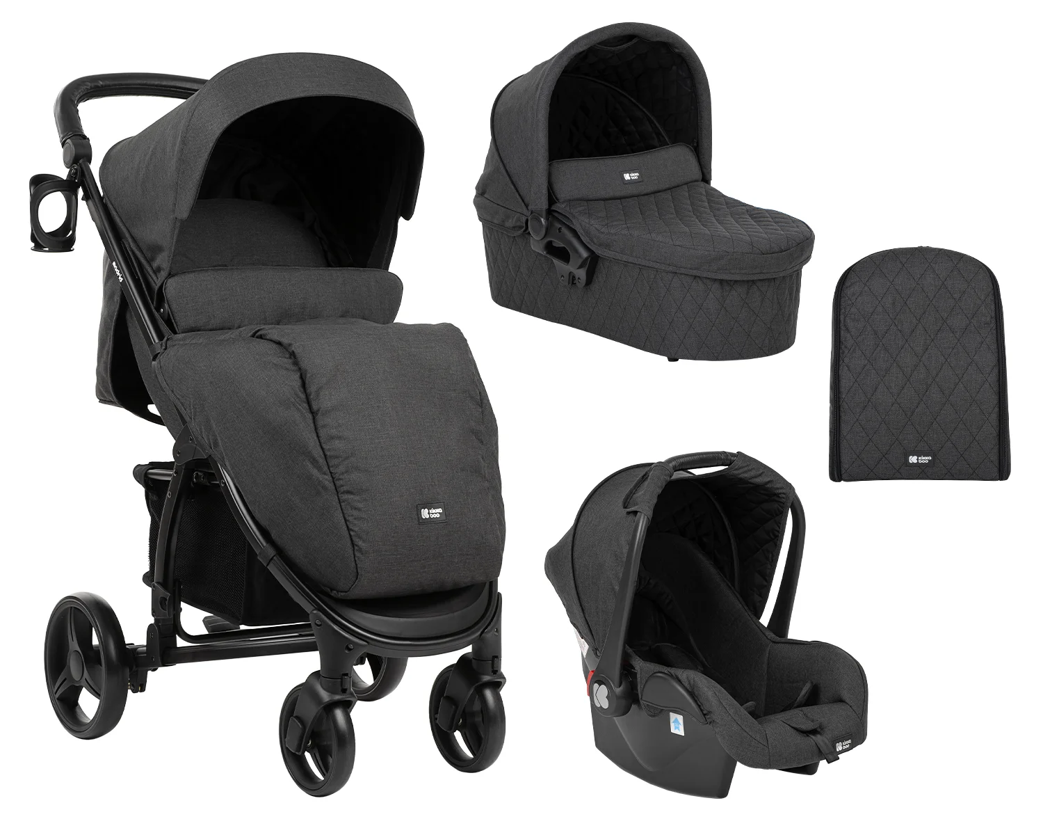 Φωτογραφία προϊόντος: Kikka Boo - Stroller 3in1 Madrid Black Melange 2020 - 31001010131