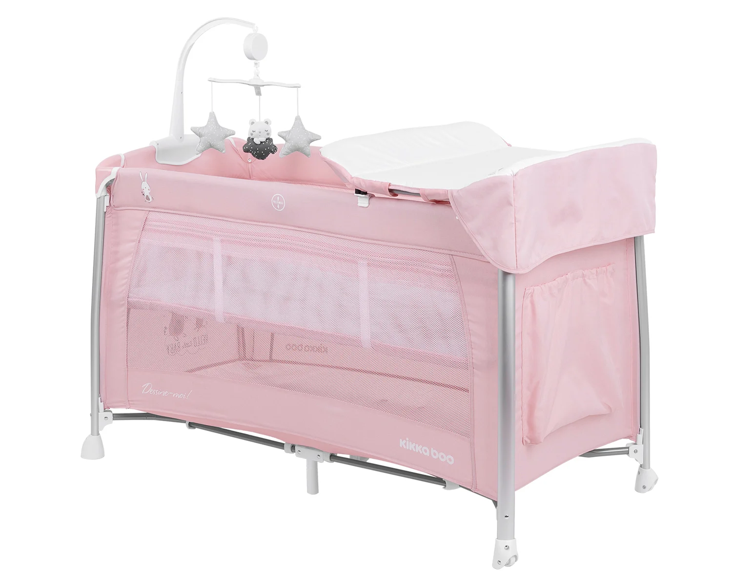 Φωτογραφία προϊόντος: Kikka Boo - Baby cot 2 levels Dessine Moi Pink - 31003010059