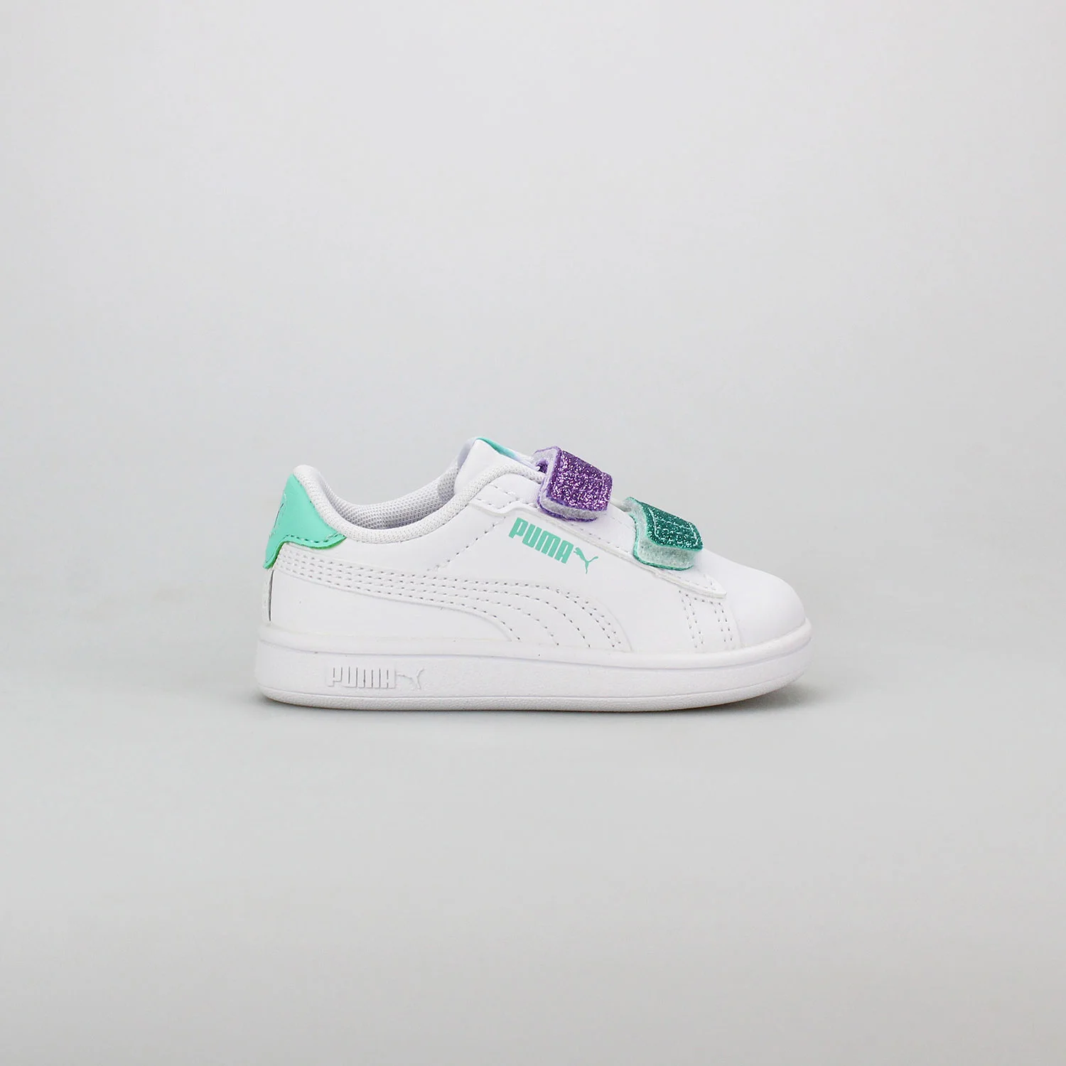Φωτογραφία προϊόντος: PUMA SMASH 3.0 L GLITTER VELCRO V INFANTS ΑΣΠΡΟ