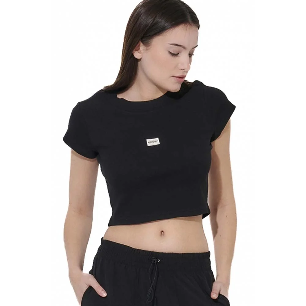Φωτογραφία προϊόντος: Body Action Γυναικείο Crop T-shirt 051628-01 Μαύρο