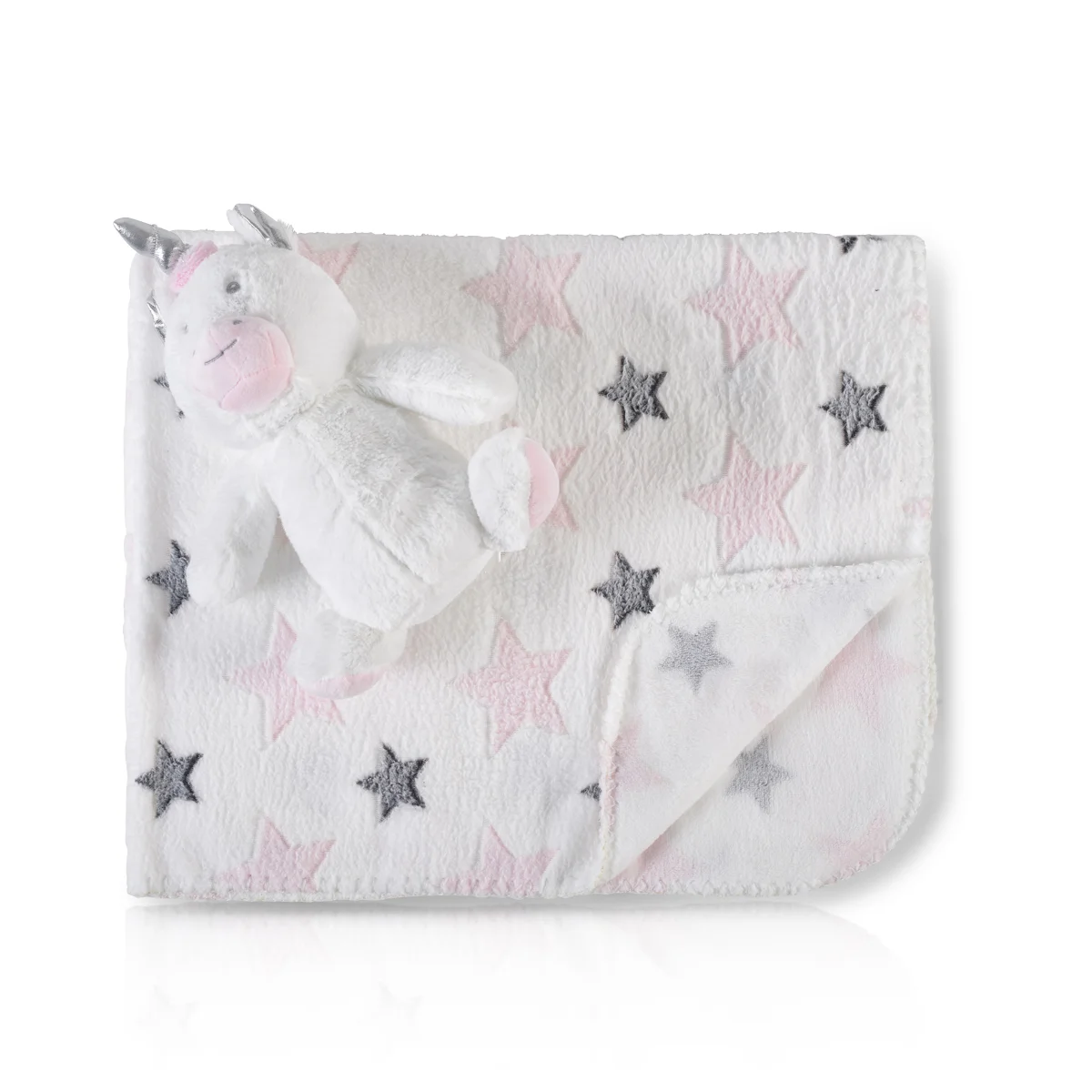 Φωτογραφία προϊόντος: CANGAROO - Baby Blanket 90/75 cm with toy Unicorn stars