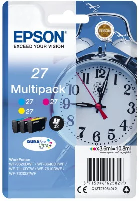 Φωτογραφία προϊόντος: ΜΕΛΑΝΙ EPSON 27 MULTIPACK C/Y/M T27054 (WF3620)