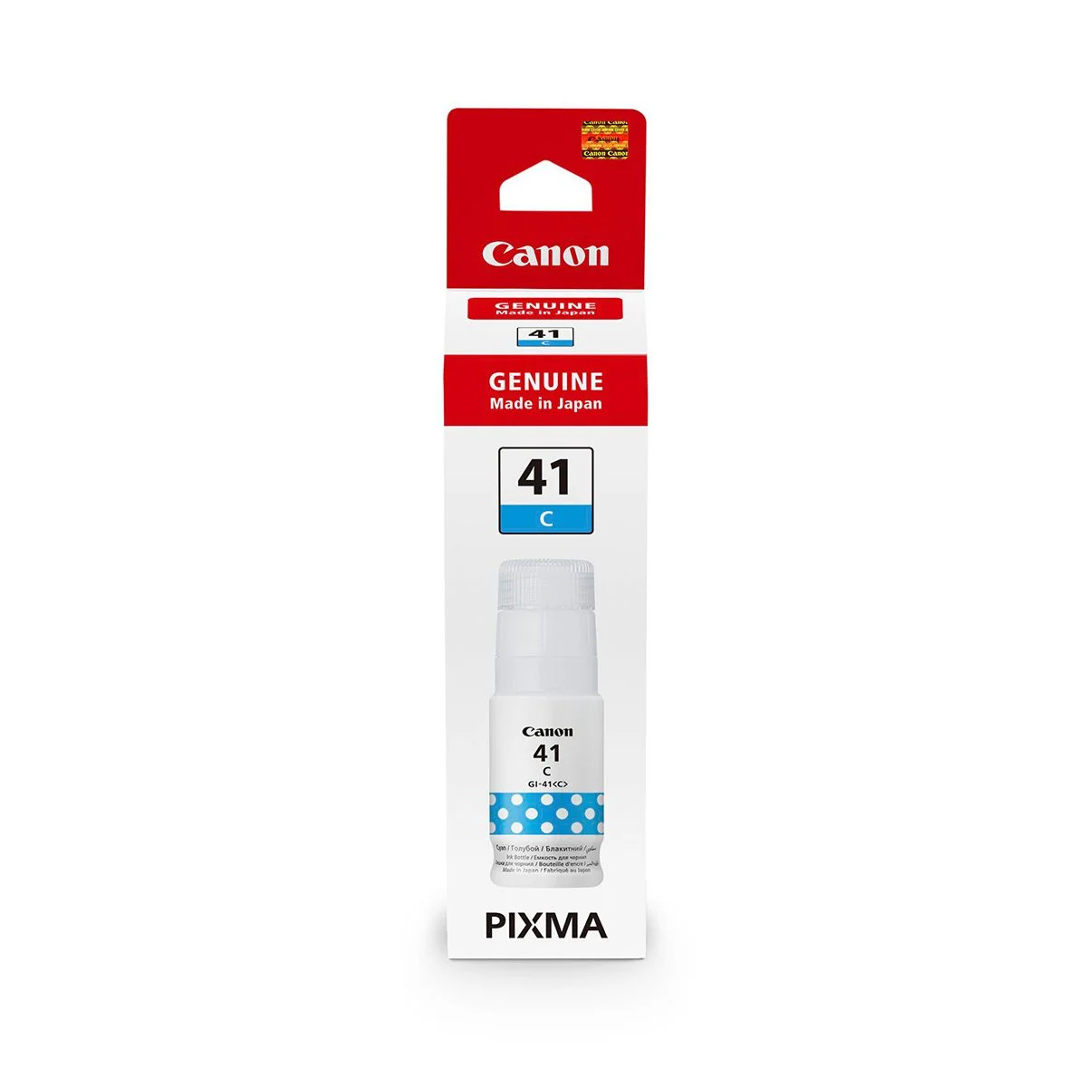 Φωτογραφία προϊόντος: ΜΕΛΑΝΙ CANON GI-41C CYAN 7.7k (4543C001)