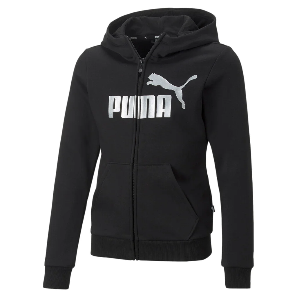 Φωτογραφία προϊόντος: PUMA ESSENTIAL LOGO Girls Fleece Full-Zip Hoodie Μαύρη