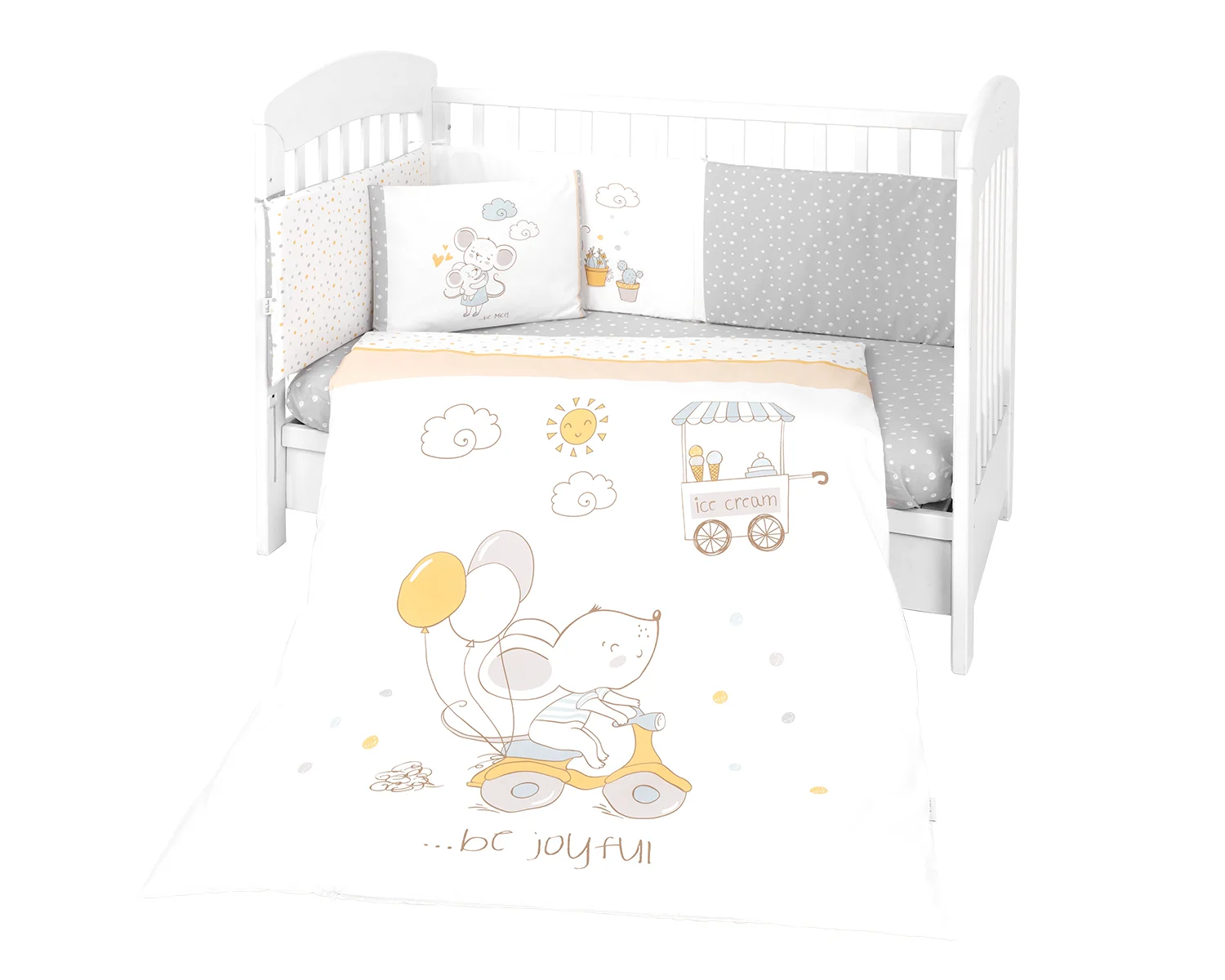 Φωτογραφία προϊόντος: Kikka Boo - Bedding set 6pcs 60/120 Joyful Mice - 41101060072