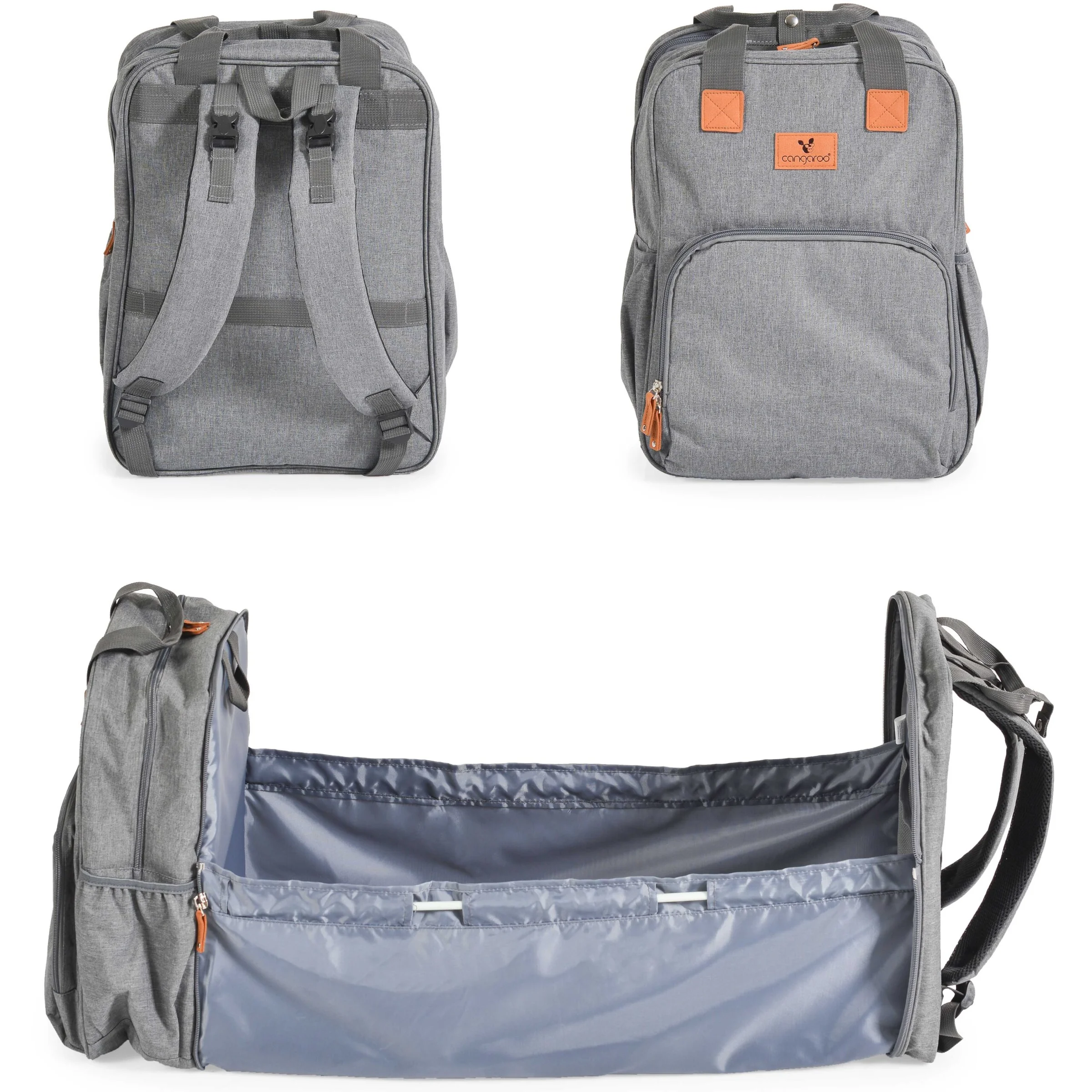 Φωτογραφία προϊόντος: CANGAROO - 2 in 1 Diaper bag-cot Liana grey - 3800146268725