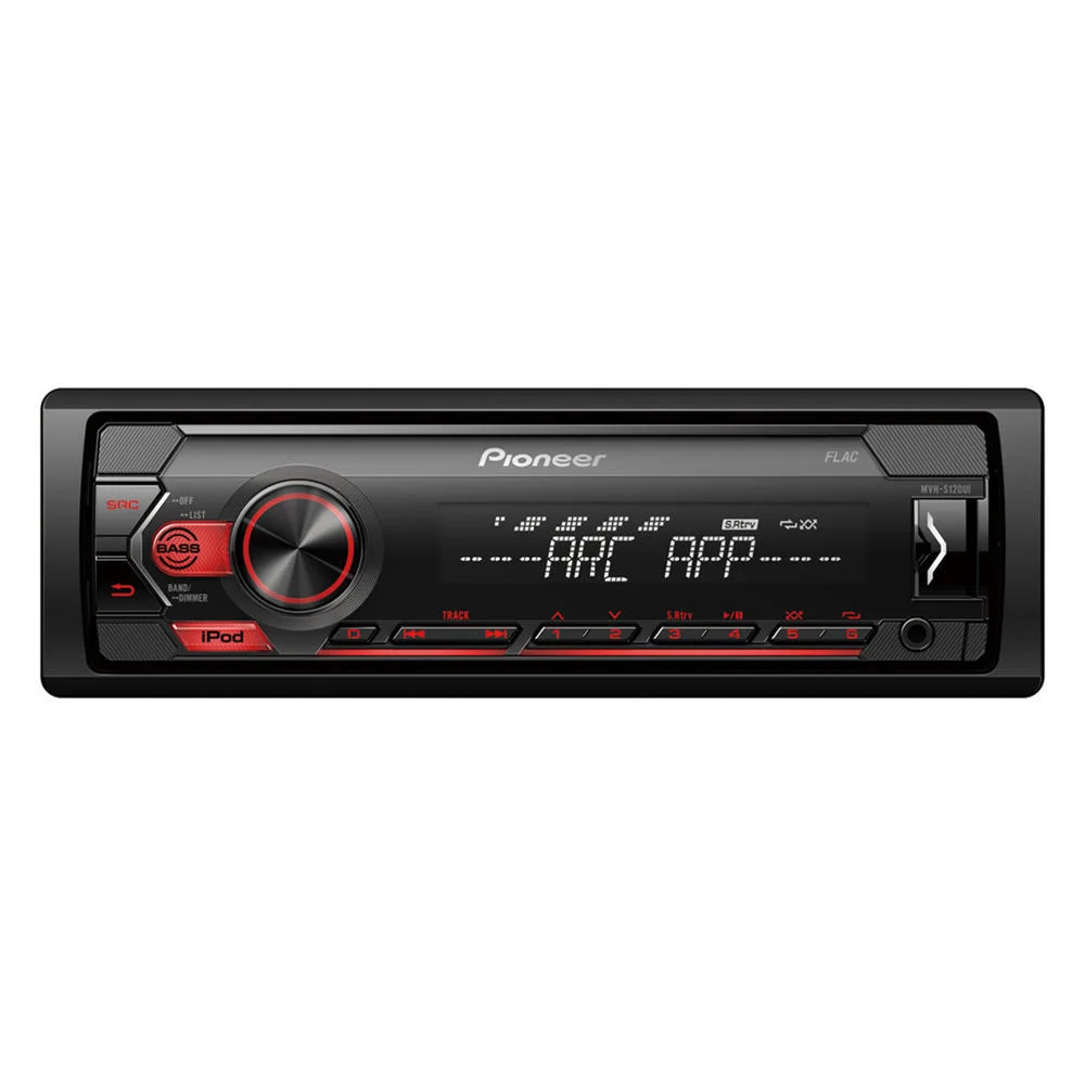Φωτογραφία προϊόντος: pioneer MVH-S120UI Headunit 1-DIN with red illumination, USB and compatible with Apple and Android