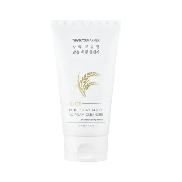 Φωτογραφία προϊόντος: Thank You Farmer Rice Pure Mask to Foam Cleanser Μάσκα Αργίλου - Αφρός Καθαρισμού 150ml