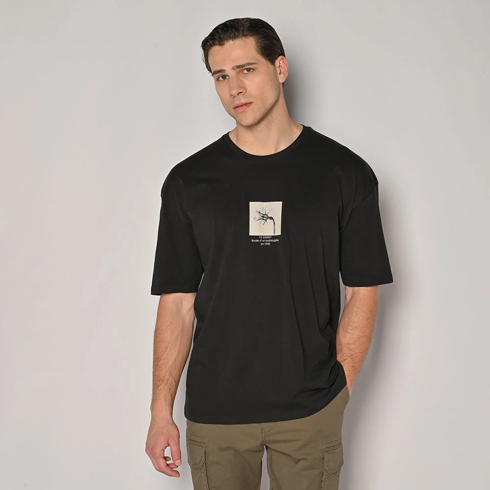 Φωτογραφία προϊόντος: Ανδρική Μπλούζα Oversized Black με Στάμπα Brokers