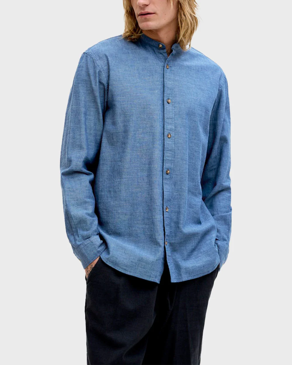 Φωτογραφία προϊόντος: JACK & JONES BLEND BAND ΑΝΔΡΙΚΟ ΛΙΝΟ ΠΟΥΚΑΜΙΣΟ - 12289184 ΜΠΛΕ