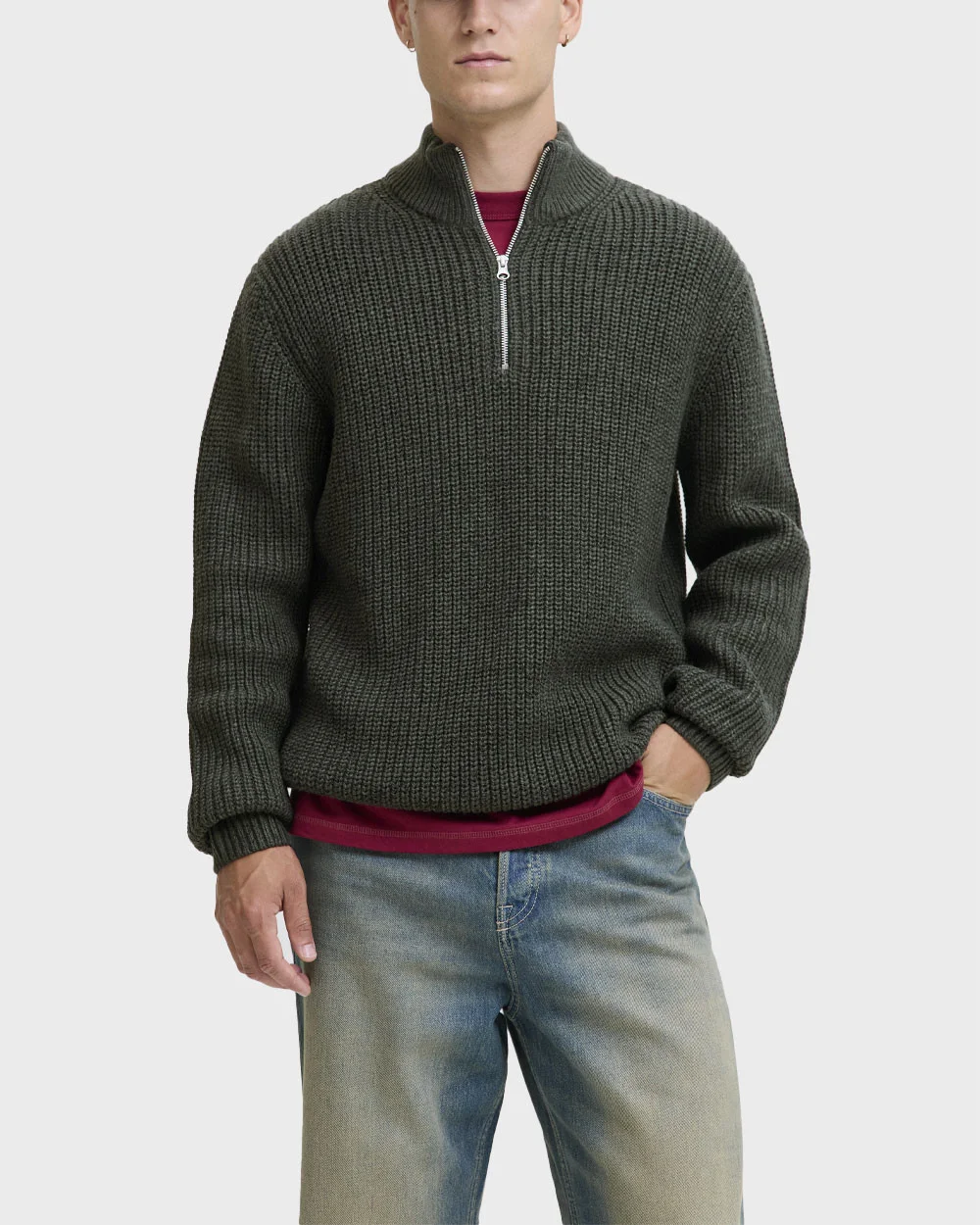 Φωτογραφία προϊόντος: JACK & JONES JORBLEECKER ΑΝΔΡΙΚΟ ΠΟΥΛΟΒΕΡ HALF-ZIP - 12290085 ΛΑΔΙ