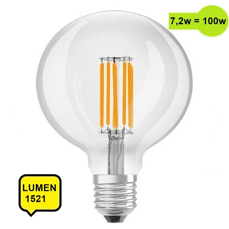Φωτογραφία προϊόντος: EUROLAMP Λάμπα LED E27 Filament 7,2W 1521 lum 360° Φώς Ημέρας Ενεργειακή κλάση Α