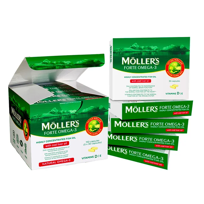 Φωτογραφία προϊόντος: Moller’s Forte Μουρουνέλαιο Μίγμα Ιχθυελαίου & Μουρουνέλαιου Πλούσιο σε Ω3 Λιπαρά Οξέα 150caps