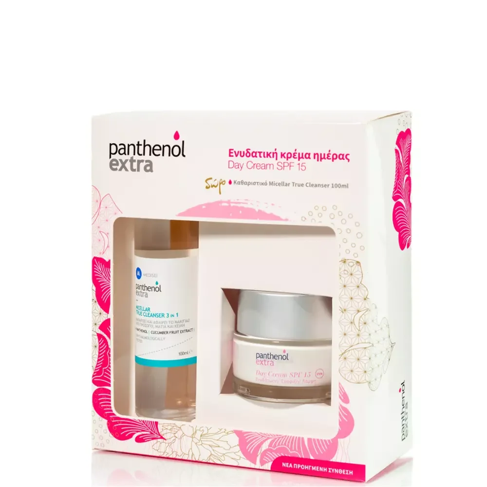Φωτογραφία προϊόντος: Medisei Panthenol Extra Bright Start Kit Πακέτο Προσφοράς Day Cream SPF15 50ml + Δώρο Micellar True Cleanser 100ml