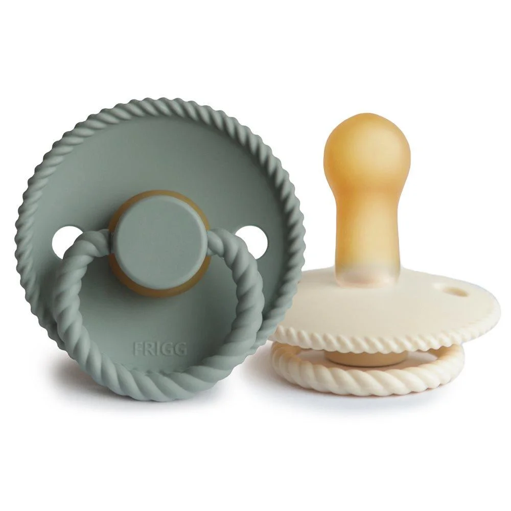 Φωτογραφία προϊόντος: FRIGG Σετ 2 Πιπίλες Latex Rope Cream/Sage 6-18 Μηνών