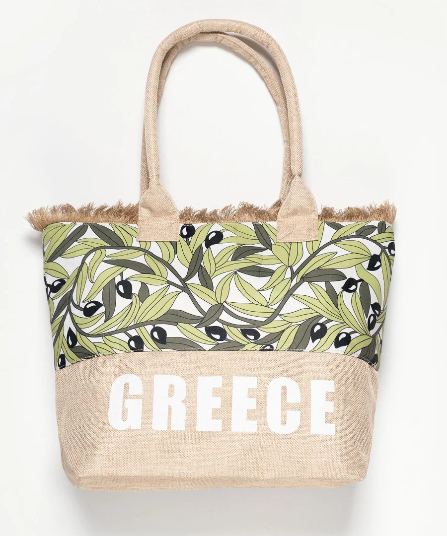 Φωτογραφία προϊόντος: SilkFashion Τσάντα με χερούλι (49cm x 15cm x 34cm) ελιά GREECE