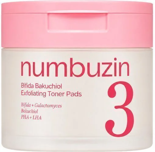 Φωτογραφία προϊόντος: Numbuzin No.3 Bifida Bakuchiol Exfoliating Toner Pads 190ml (70 pads)