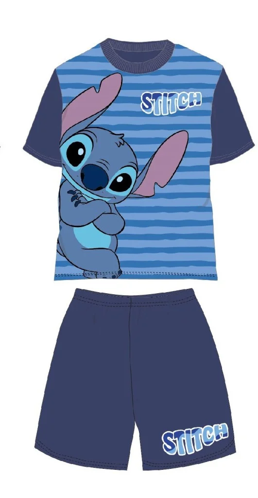 Φωτογραφία προϊόντος: Disney Lilo and Stitch Γαλάζιο Σετ Καλοκαιρινές Βαμβακερές Πυτζάμες - 4