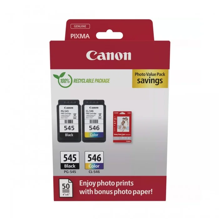 Φωτογραφία προϊόντος: Canon PG-545 CL-546 Photo Value Pack με 1 Μελάνι InkJet Μαύρο - 8287B008