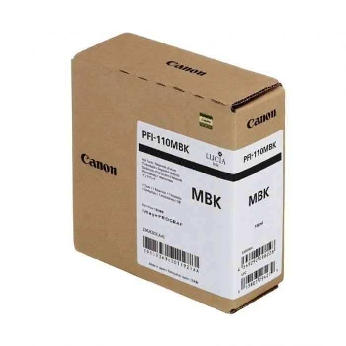 Φωτογραφία προϊόντος: Ink Pingment Canon PFI-110MBK Matte Black 2363C001 160ml