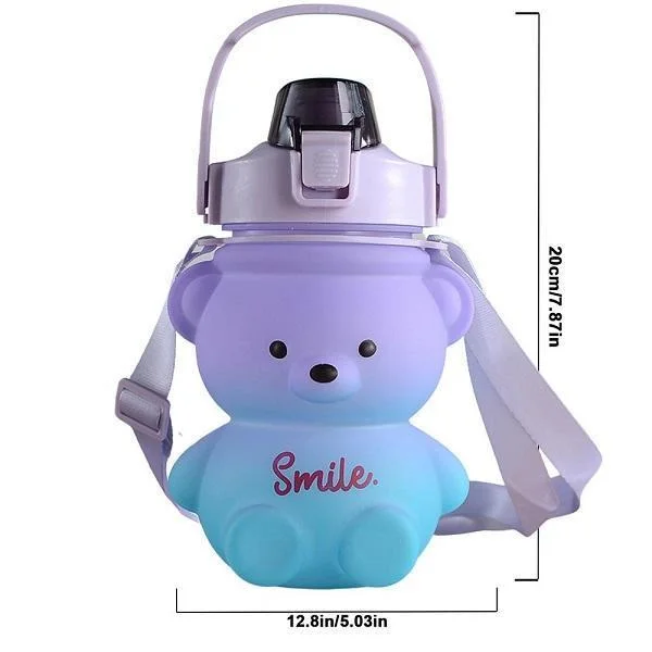 Φωτογραφία προϊόντος: OEM Kawaii Bear Μπουκάλι Νερού 1100ML μωβ-μπλε.