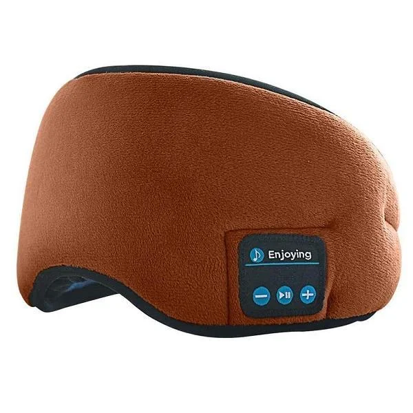 Φωτογραφία προϊόντος: OEM HORO Bluetooth-compatible Sleep Eye Mask Wireless Headphone Travel Music Eye Cover Headband καφές