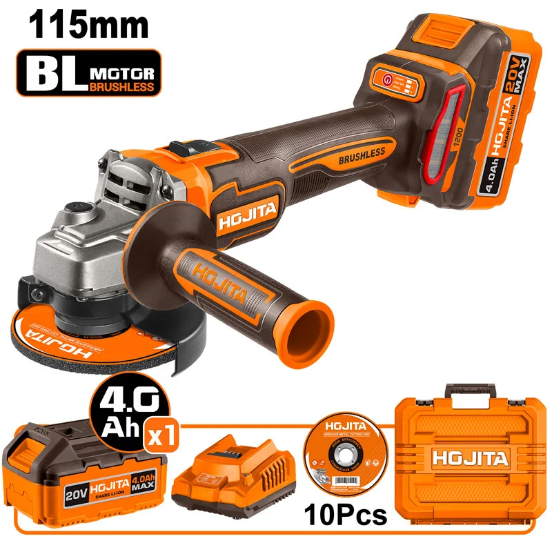Φωτογραφία προϊόντος: HOJITA Γωνιακός τροχός HOJITA Brushless 125mm -3 ταχυτήτων μπαταρίας 20V