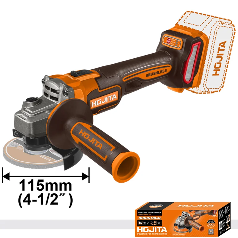 Φωτογραφία προϊόντος: HOJITA Γωνιακός τροχός HOJITA Brushless 115mm -3 ταχυτήτων μπαταρίας 20V SOLO