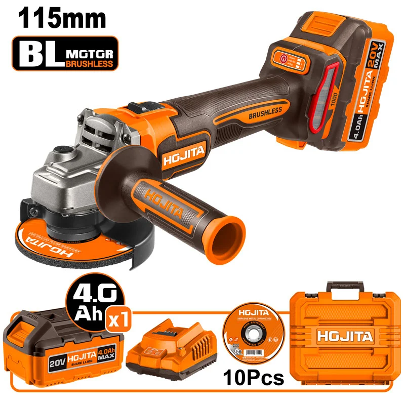 Φωτογραφία προϊόντος: HOJITA Γωνιακός τροχός HOJITA Brushless 115mm -3 ταχυτήτων μπαταρίας 20V
