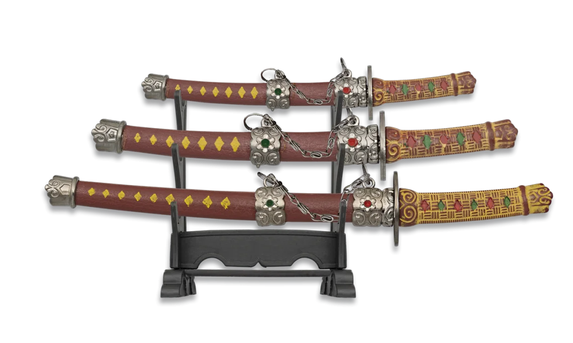 Φωτογραφία προϊόντος: ΣΠΑΘΑΚΙ TOLE10 Set 3 pcs katana mini with stand, 32483