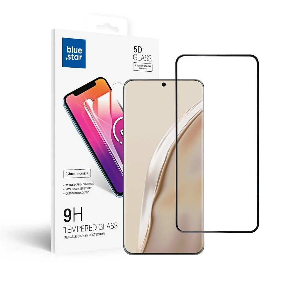 Φωτογραφία προϊόντος: . Tempered Glass Blue Star - Huawei P60 (full glue/small size) - black Tempered Glass Blue Star