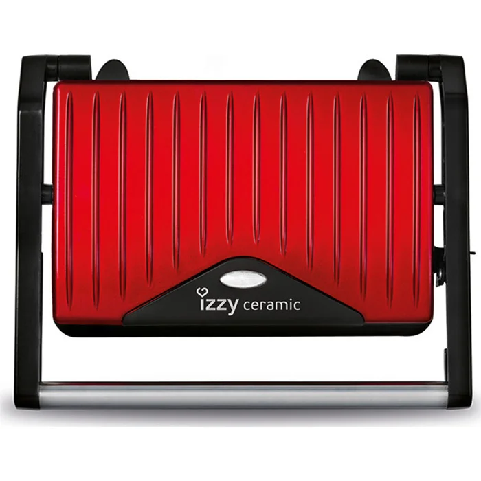 Φωτογραφία προϊόντος: Izzy IZ-2008 Spicy Red Ceramic Τοστιέρα με Κεραμικές Πλάκες για 2 Τοστ
