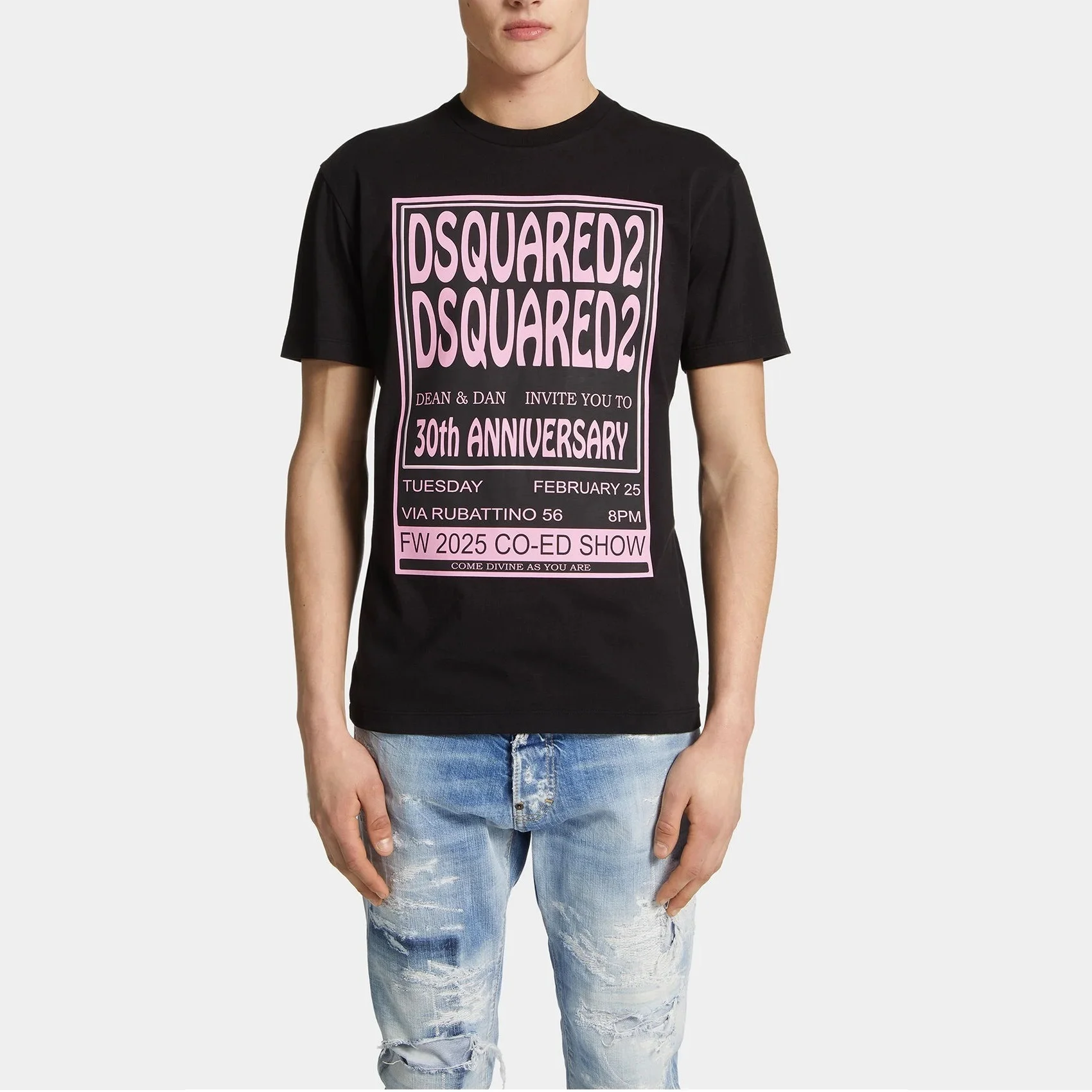 Φωτογραφία προϊόντος: DSQUARED2 REGULAR FIT T-SHIRT MEN DSQUARED2 ΜΑΥΡΟ- ΡΟΖ (S71GD1582-D20020-900)