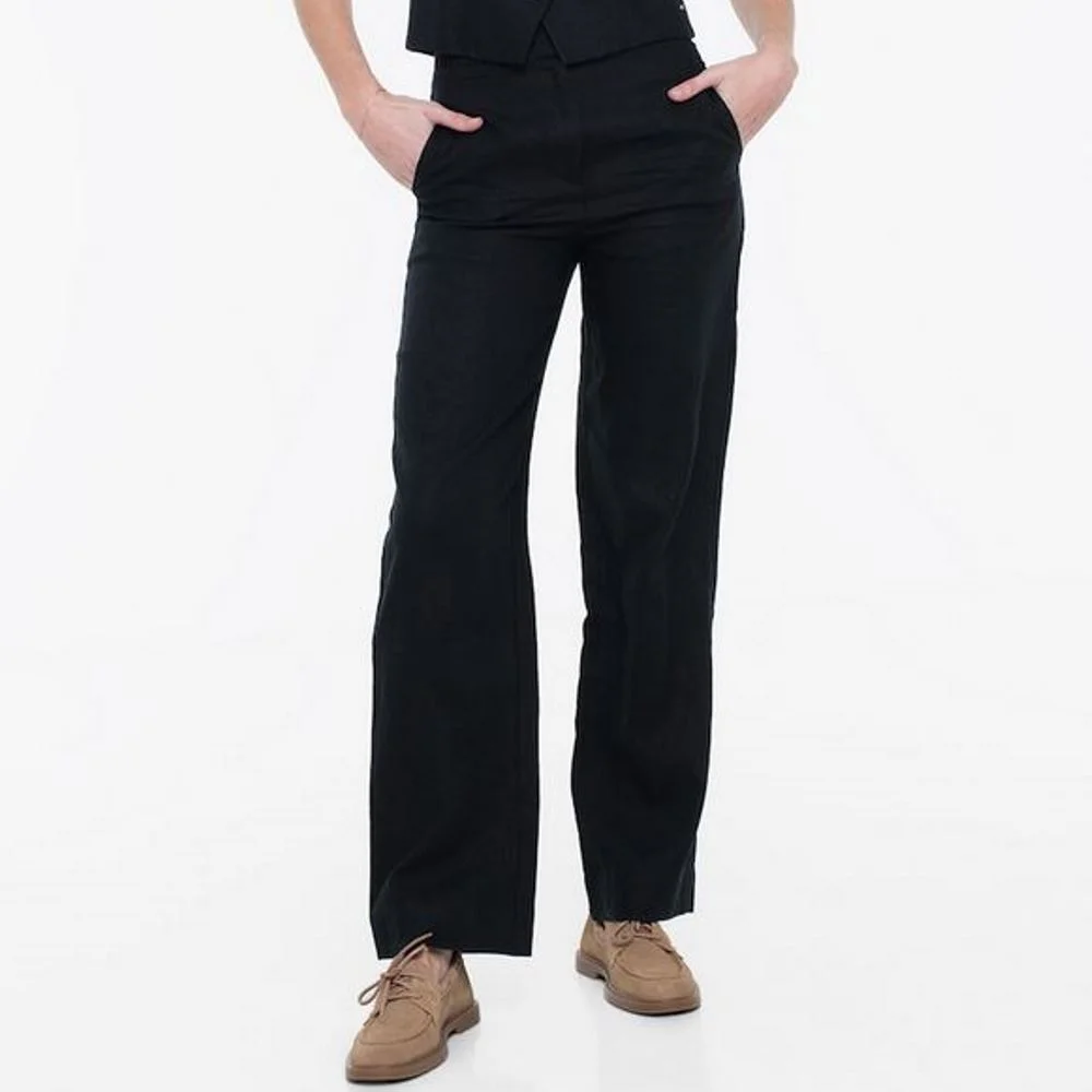 Φωτογραφία προϊόντος: TOMMY HILFIGER ESSENTIAL LINEN STRAIGHT PANTS WOMEN TOMMY HILFIGER ΜΑΥΡΟ (WW0WW49599-BDS)