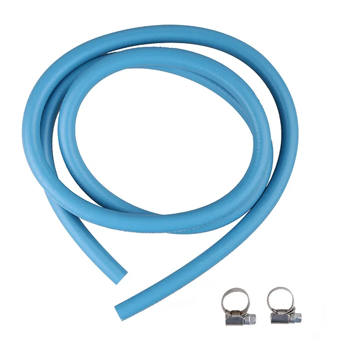 Φωτογραφία προϊόντος: HOSE 150CM WITH 2 CLAMPS (εύκαμπτος σωλήνας 1,5 μ) με 2 σφιγκτήρες για σύνδεση συσκευών υγραερίου