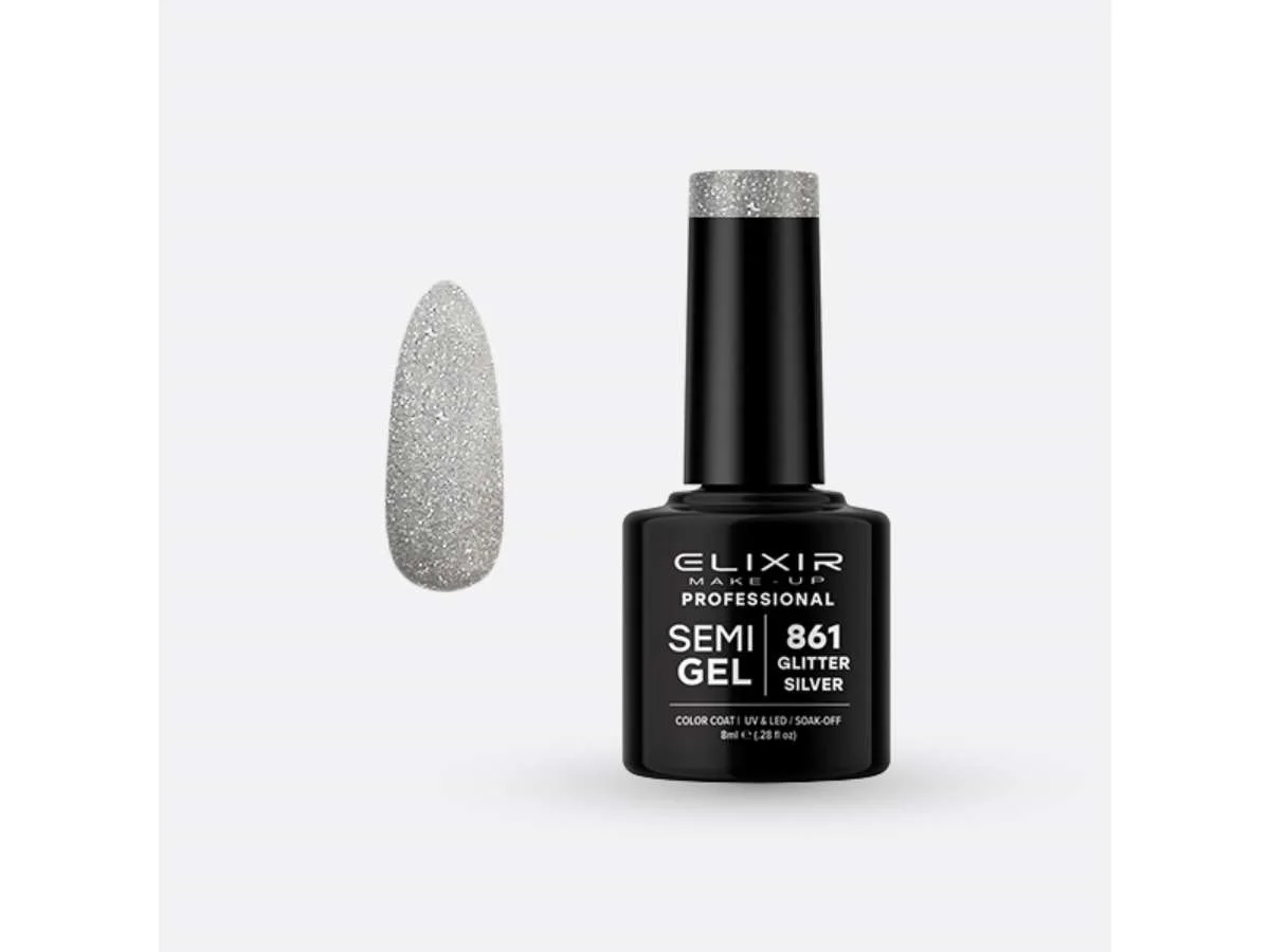 Φωτογραφία προϊόντος: Elixir Ημιμόνιμο βερνίκι 8ml 861 (Glitter Silver)