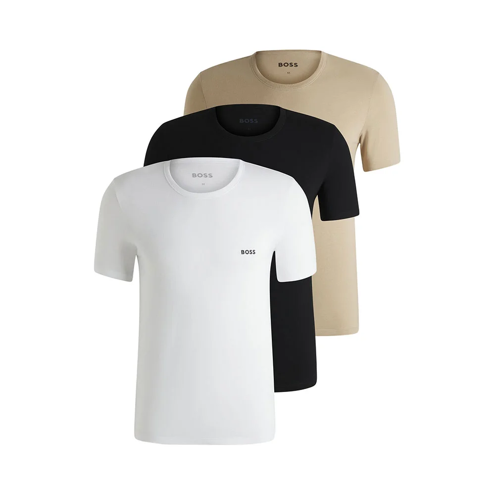 Φωτογραφία προϊόντος: Ανδρικό T-Shirt Regular Fit 3pack BOSS 50532468-965 Μαύρο Λευκό Μπεζ