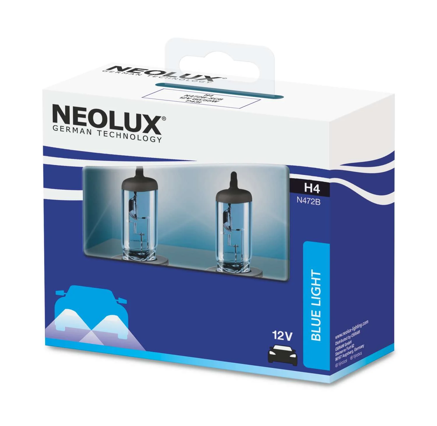 Φωτογραφία προϊόντος: NEOLUX H4 12V 60/55W Blue Light 4000K (N472B-2SCB) 2τμχ