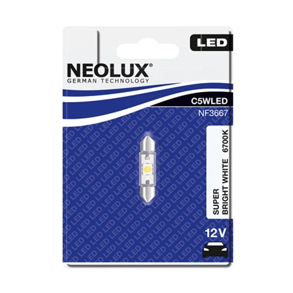 Φωτογραφία προϊόντος: NEOLUX LED 12V 0,5W SV8,5-8 36mm 6700K Super Bright White (NF3667) 1τμχ