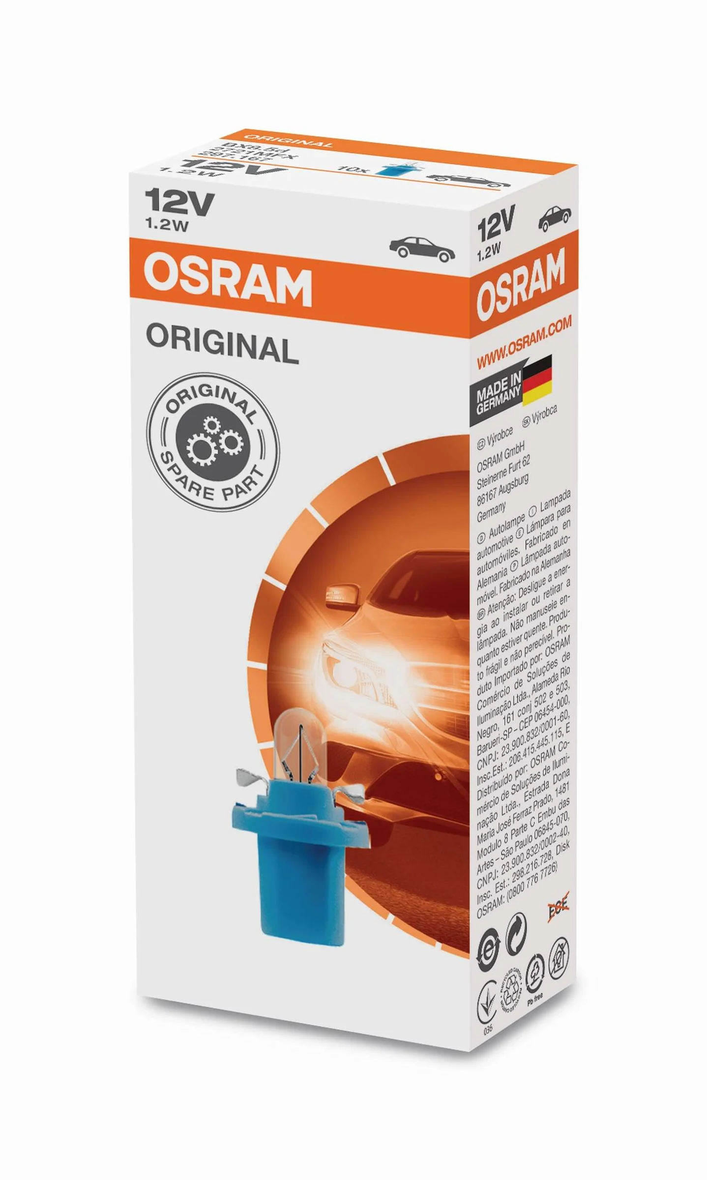 Φωτογραφία προϊόντος: OSRAM BX8.5d 1,2W 12V (2721MFX) 1τμχ