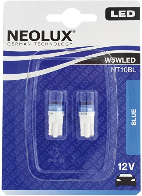 Φωτογραφία προϊόντος: NEOLUX LED W5W 12V 0,5W W2,1x9,5d BLUE (NT10BL) 2τμχ