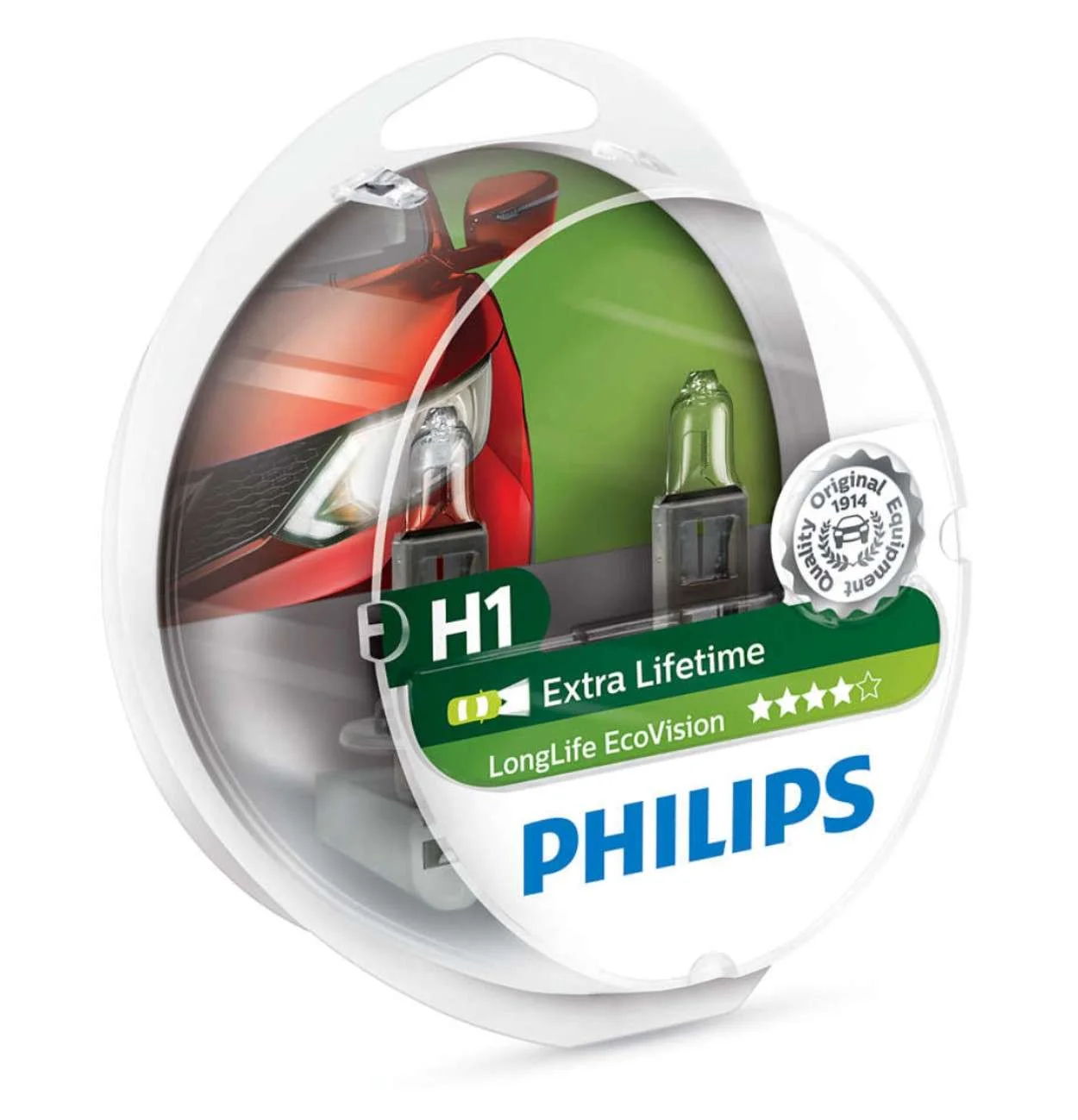 Φωτογραφία προϊόντος: PHILIPS H1 12V 55W P14,5s LongLife EcoVision (12258LLECOS2) 2τμχ