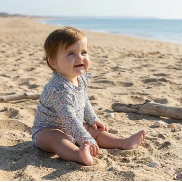 Φωτογραφία προϊόντος: Walking Mum Μπλούζα με Αντιηλιακή προστασία SPF50+ Flowers 9-12 μηνών
