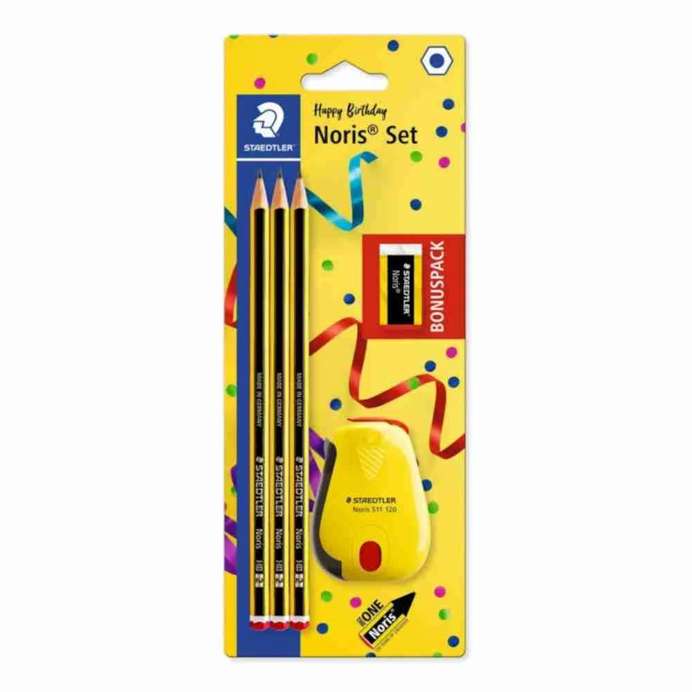 Φωτογραφία προϊόντος: Σετ STAEDTLER 120 (3 Μολύβια+Ξύστρα) + Γόμα FREE Κίτρινο