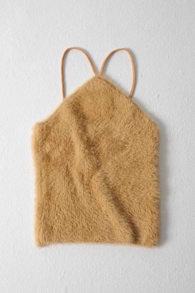 Φωτογραφία προϊόντος: Milkwhite Strappy Knit Camel Top TF21-029