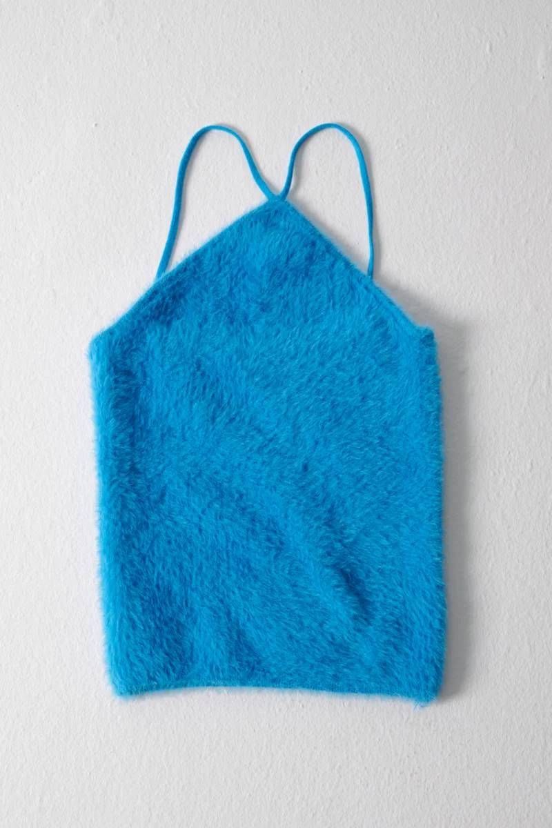 Φωτογραφία προϊόντος: Milkwhite Strappy Knit Blue Top TF21-029