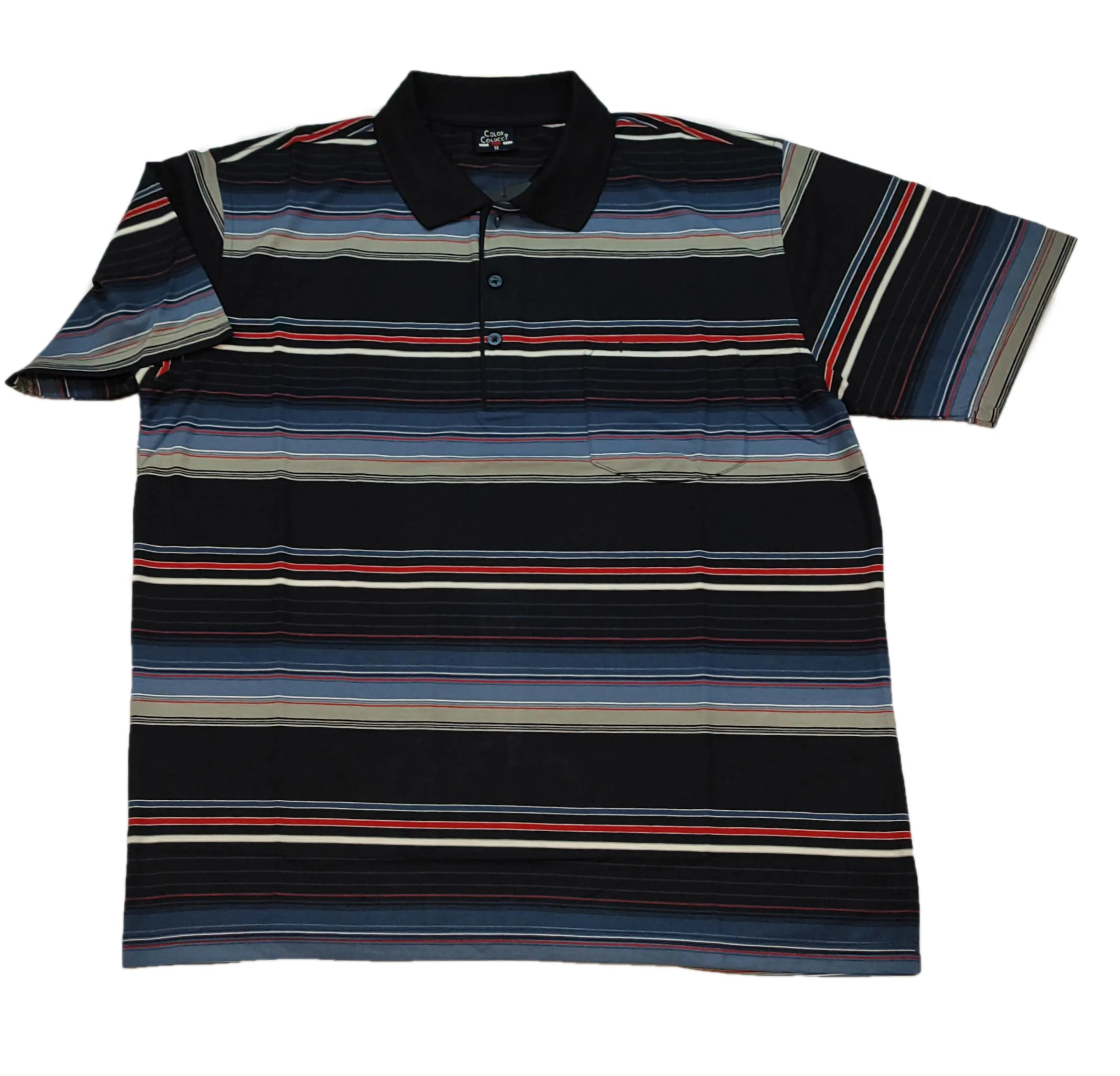 Φωτογραφία προϊόντος: Color Colucci POLO Μακό Κοντό Μανίκι Τσέπη, Ρίγα Μπλε Ραφ Κόκκινο